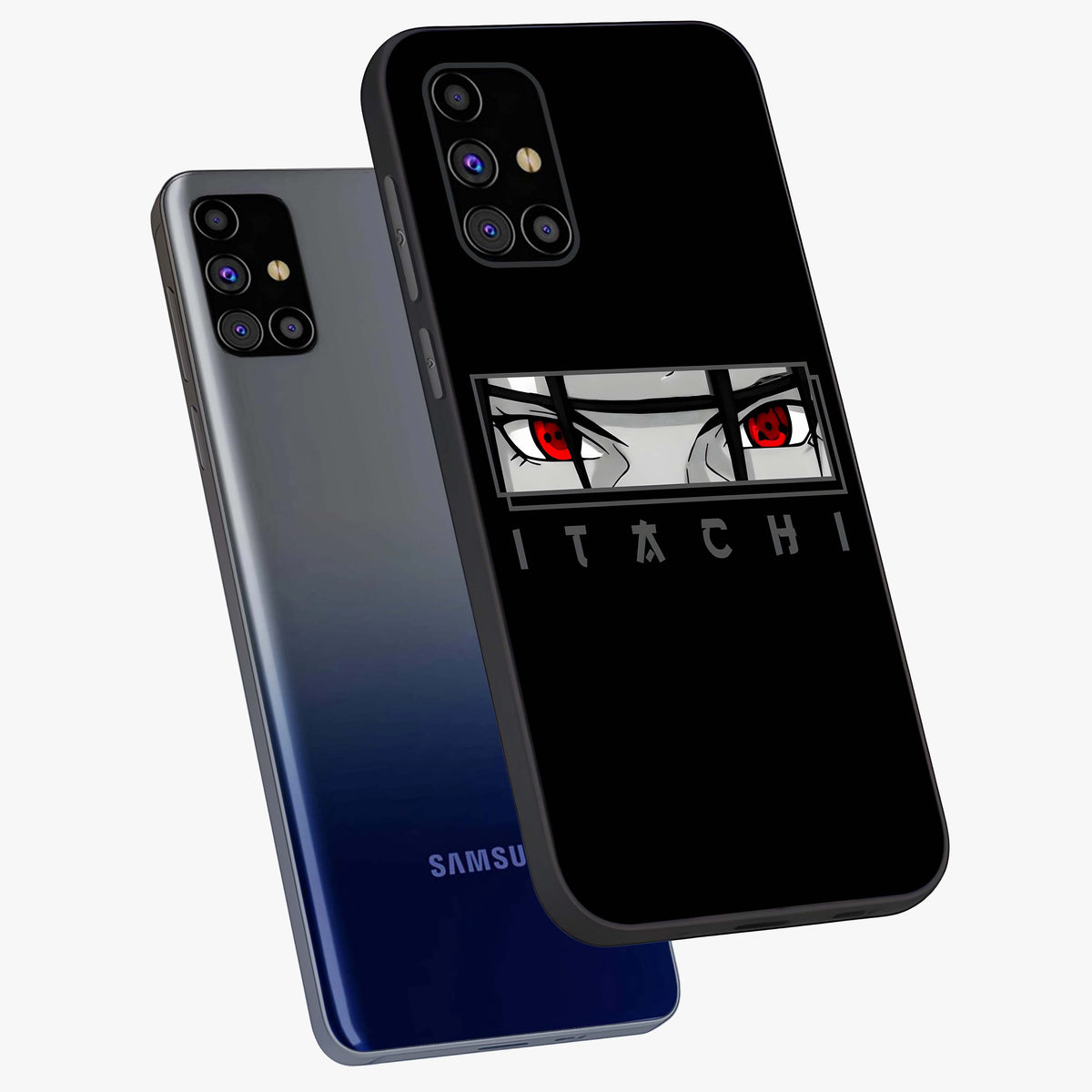 Scarlet Gaze Dominance Glass Case displayed in angled mockup highlighting intense visual design with bold scarlet aesthetic.