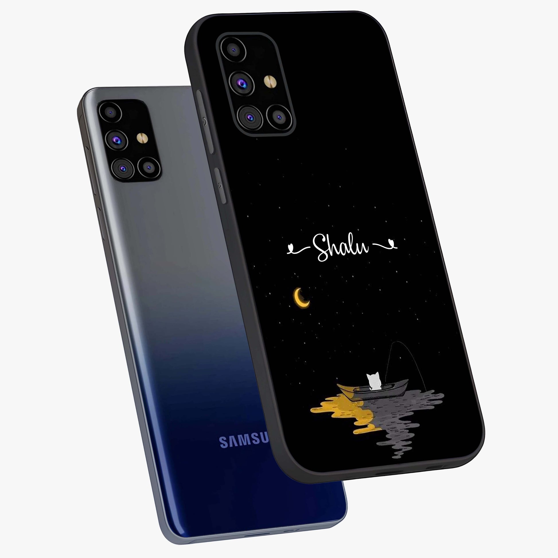 Silent Night Row Glass Case displayed in angled mockup highlighting peaceful evening design with dreamy night aesthetic.