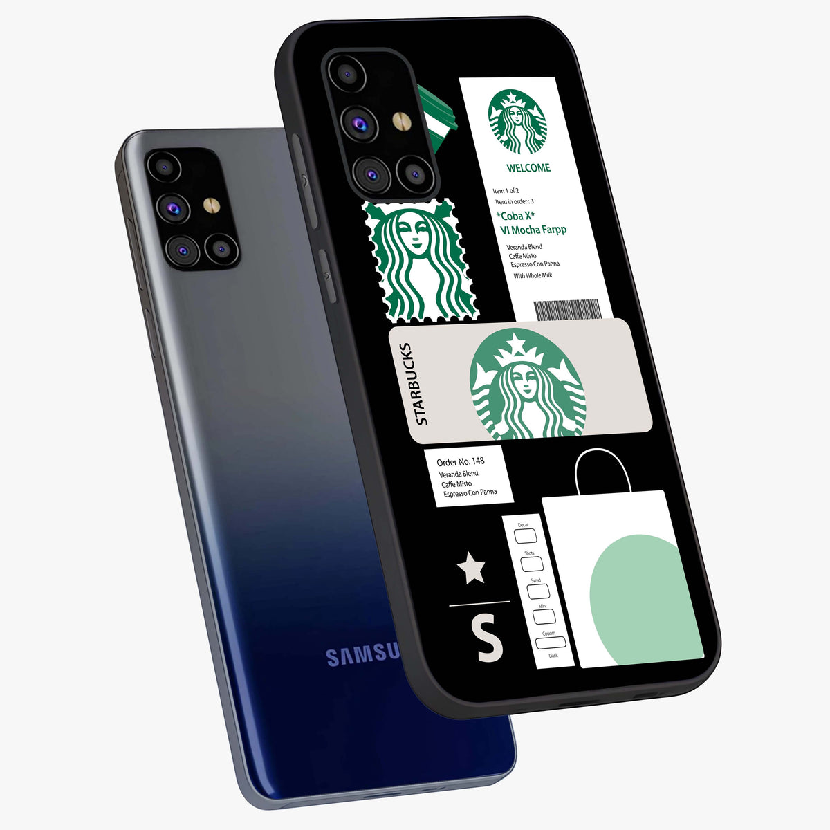 Starbucks Mocha Glass Case displayed in angled mockup highlighting stylish mocha themed design with cozy café aesthetic.