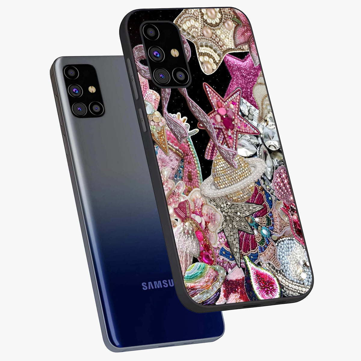 Starlit Jewel Dream Glass Case displayed in angled mockup highlighting glowing celestial jewel design with dreamy aesthetic.