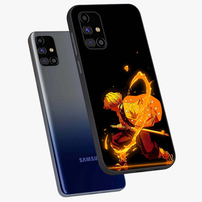 Thunder Flame Execution Glass Case displayed in angled mockup highlighting dramatic fire themed design with intense fantasy aesthetic.