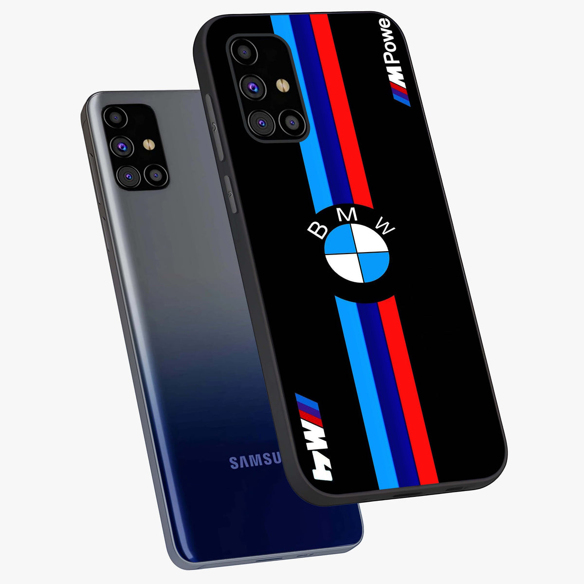 Turbo BMW Beast Glass Case displayed in angled mockup highlighting sleek racing car design with bold automotive aesthetic.