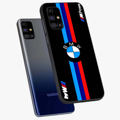 Turbo BMW Beast Glass Case displayed in angled mockup highlighting sleek racing car design with bold automotive aesthetic.