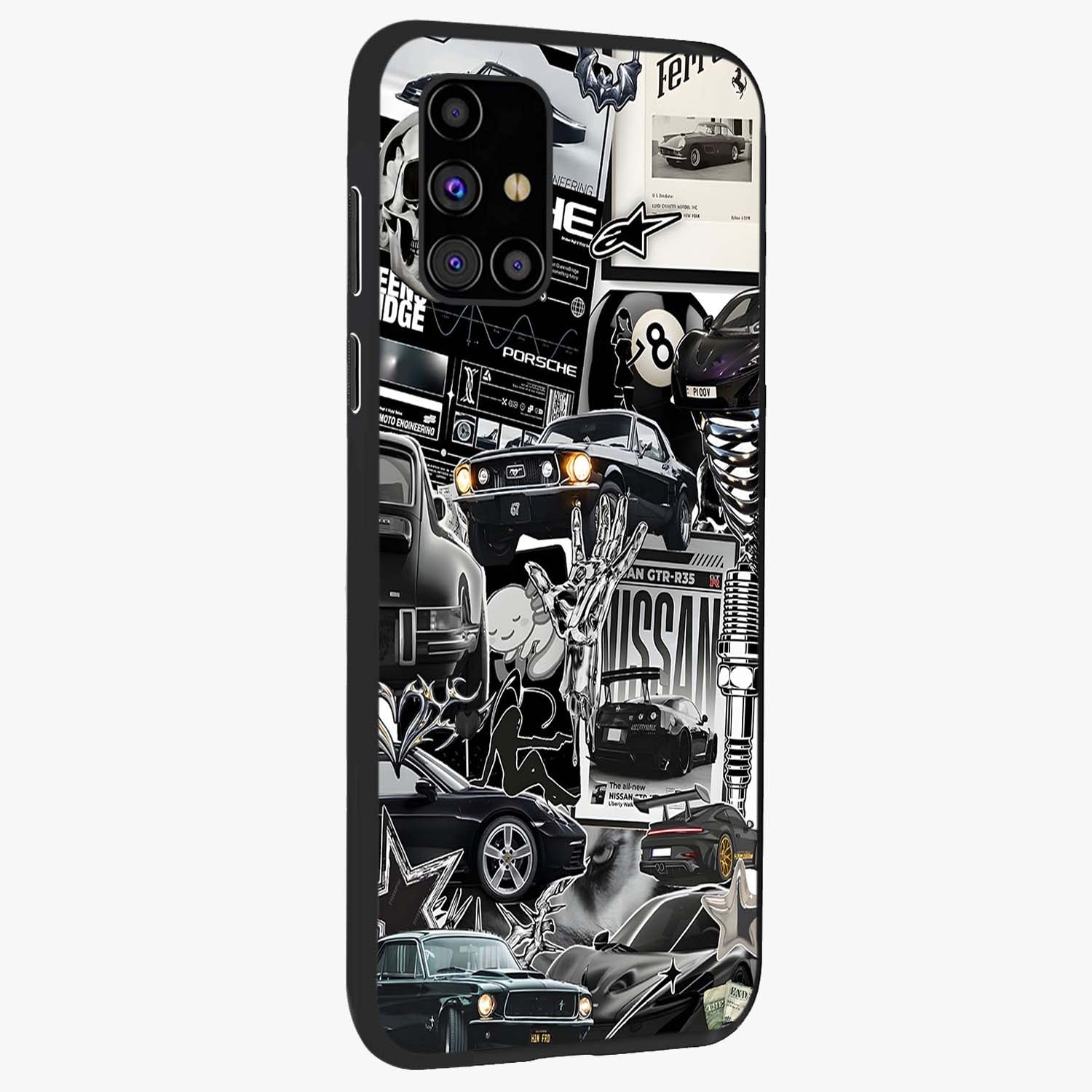 Aesthetic Dark Love Glass Case upright view showcasing dramatic romantic artwork with modern aesthetic style.
