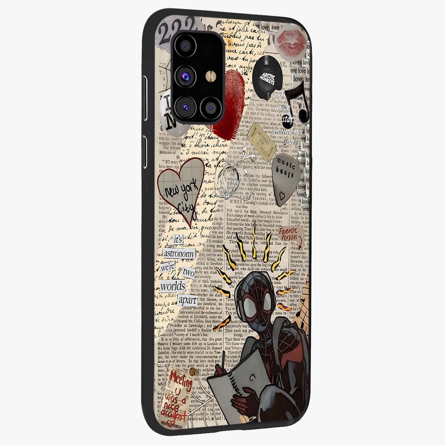 City Dream Sketch Glass Case upright view showcasing urban skyline artwork with stylish hand drawn design.