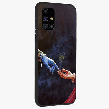 Divine Touch Eternal Glass Case upright view showcasing peaceful spiritual artwork with eternal divine theme.