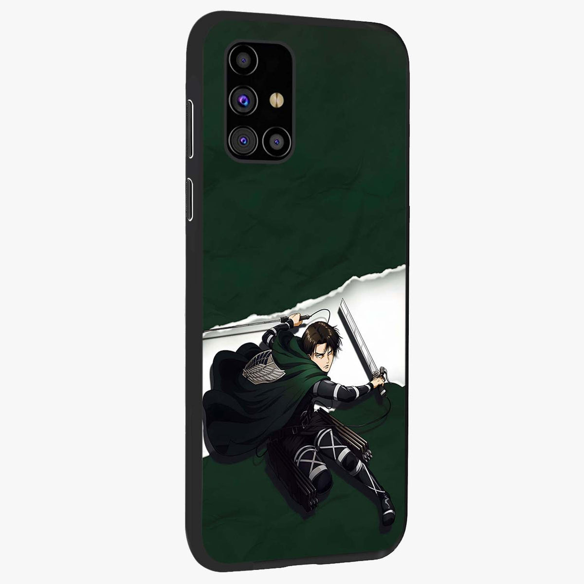 Emerald War Vanguard Glass Case upright view showcasing dramatic warrior artwork with bold fantasy theme.