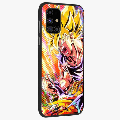 Firing Goku Glass Case upright view showcasing energetic anime artwork with bold warrior theme.