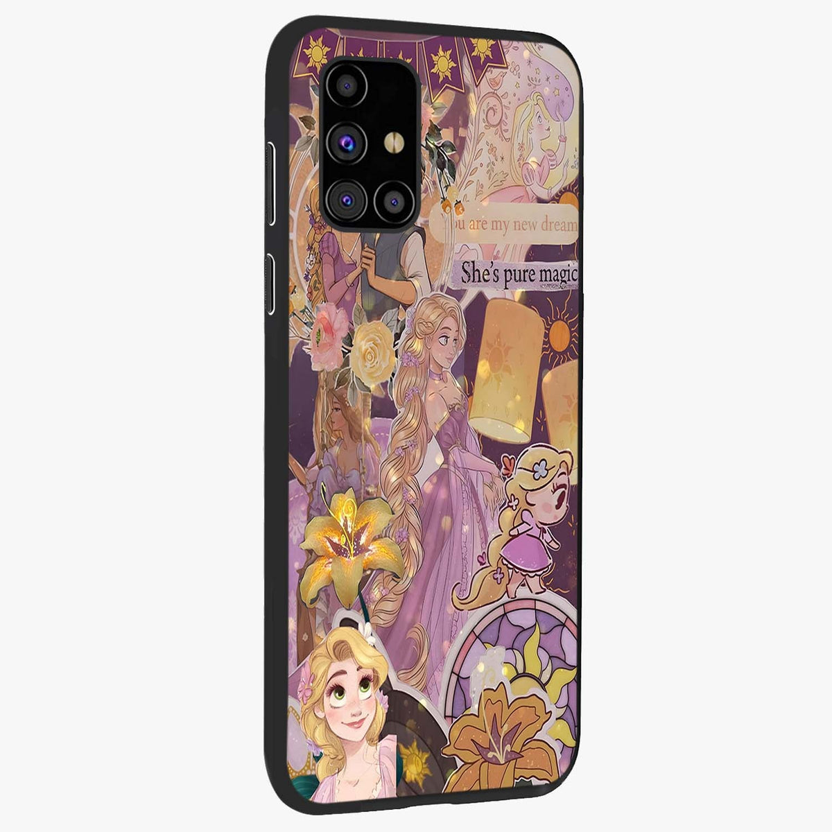 Magical Tangled Dream Glass Case upright view showcasing enchanting artistic artwork with dreamy fantasy theme.