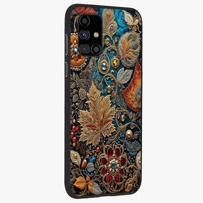 Royal Jewel Garden Glass Case upright view showcasing rich floral artwork with luxurious garden theme.