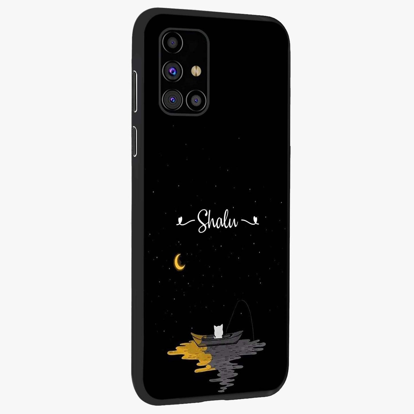 Silent Night Row Glass Case upright view showcasing tranquil night artwork with serene landscape theme.