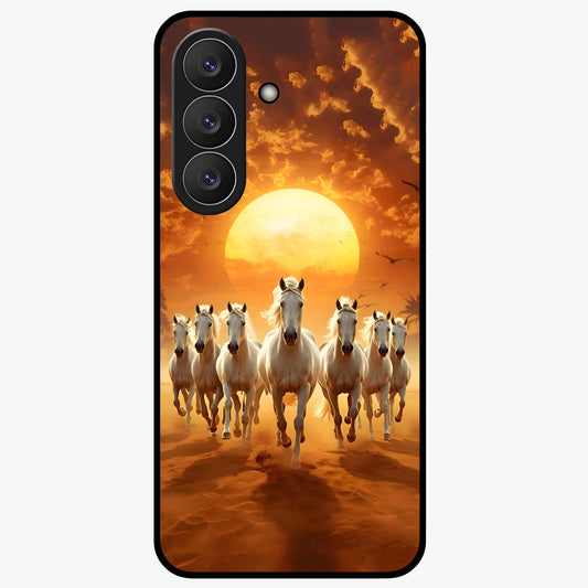 Wild Sunset Majesty Glass Case showing flat back view with majestic sunset landscape artwork and glossy glass finish.