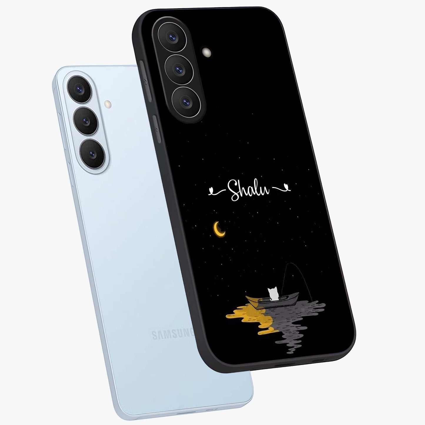 Silent Night Row Glass Case displayed in angled mockup highlighting peaceful evening design with dreamy night aesthetic.