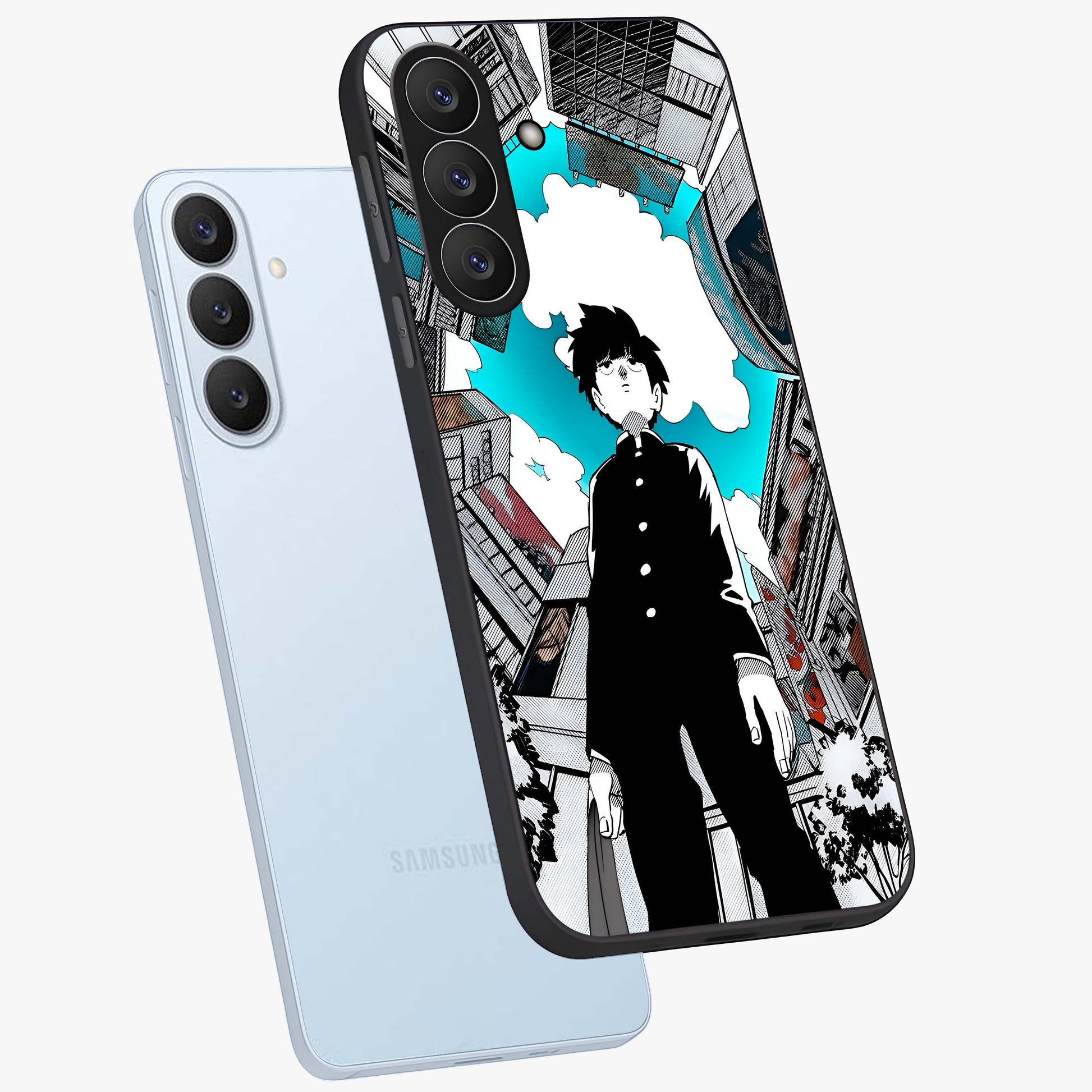 Silent Psychic Awakening Glass Case displayed in angled mockup highlighting spiritual awakening design with cosmic aesthetic.