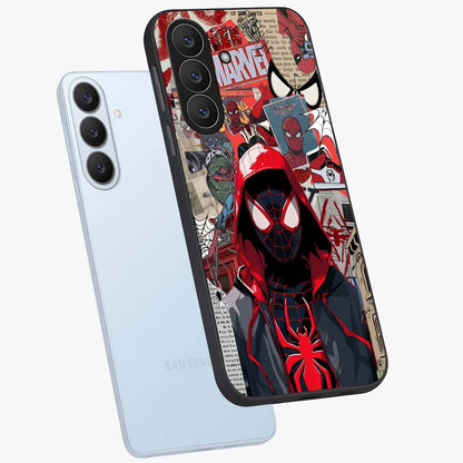 Spider Collage Street Glass Case displayed in angled mockup highlighting dynamic street style collage design with comic aesthetic.