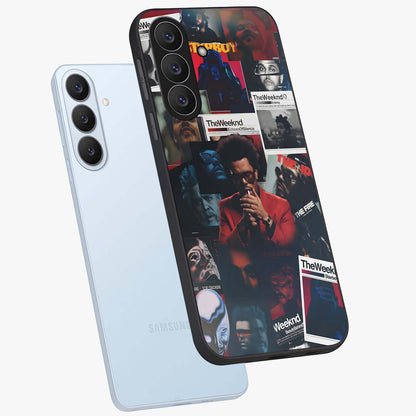 The Weeknd Glass Case displayed in angled mockup highlighting stylish pop culture inspired design with modern aesthetic.