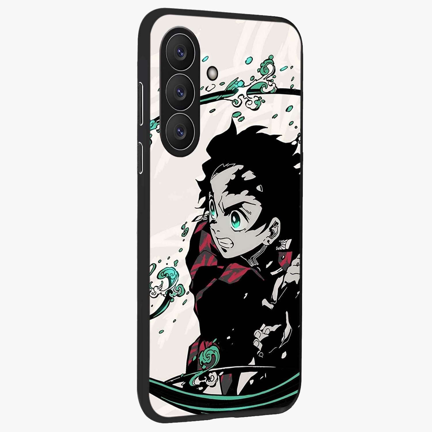 Demon Slayer Glass Case upright view showcasing powerful anime artwork with intense warrior theme.