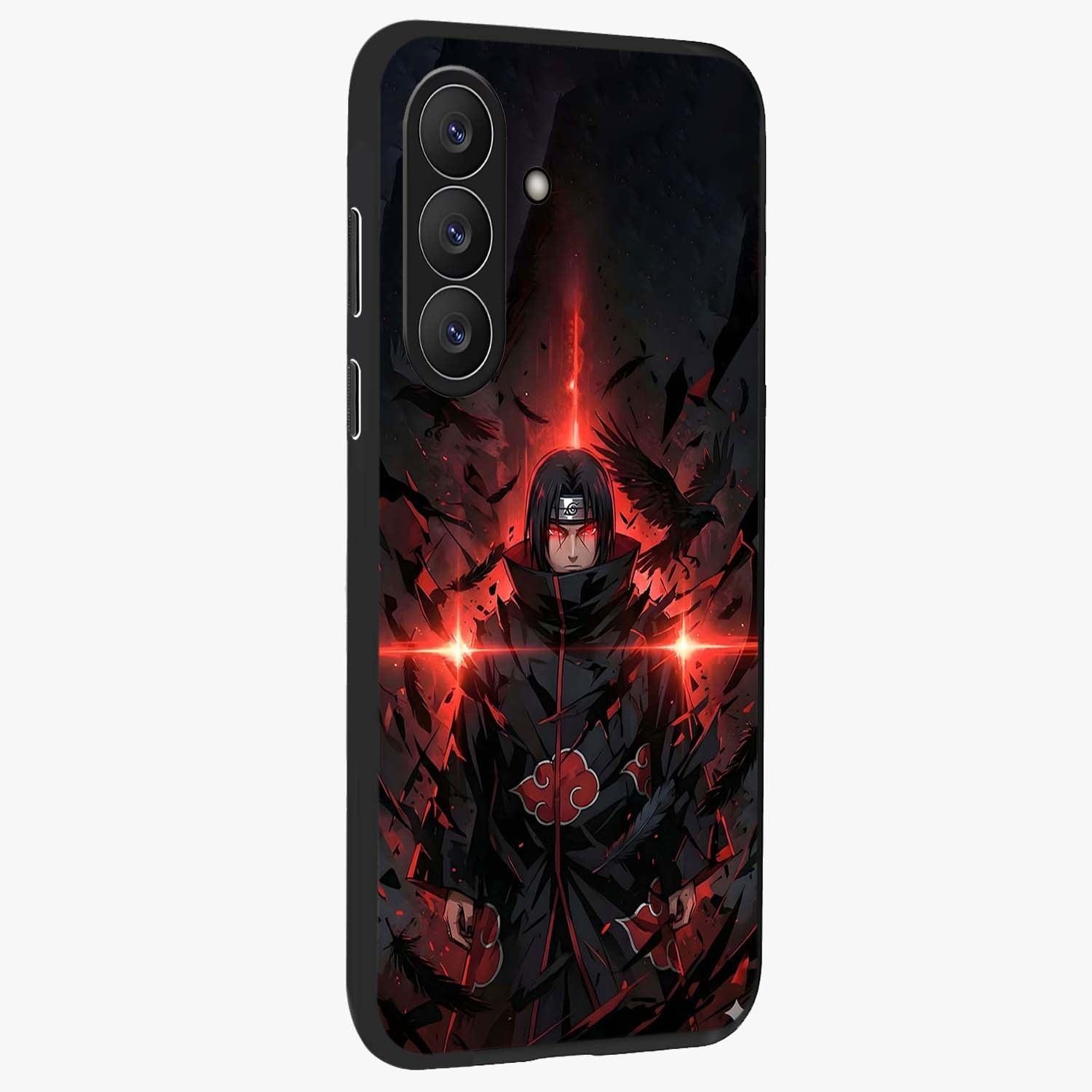 Focused Blade Discipline Glass Case upright view showcasing strong typography statement with sleek motivational theme.