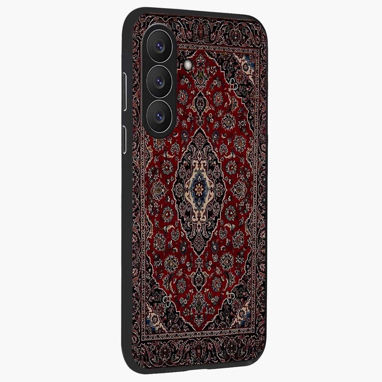 Heritage Carpet Royale Glass Case upright view showcasing detailed ornamental artwork with luxurious traditional theme.