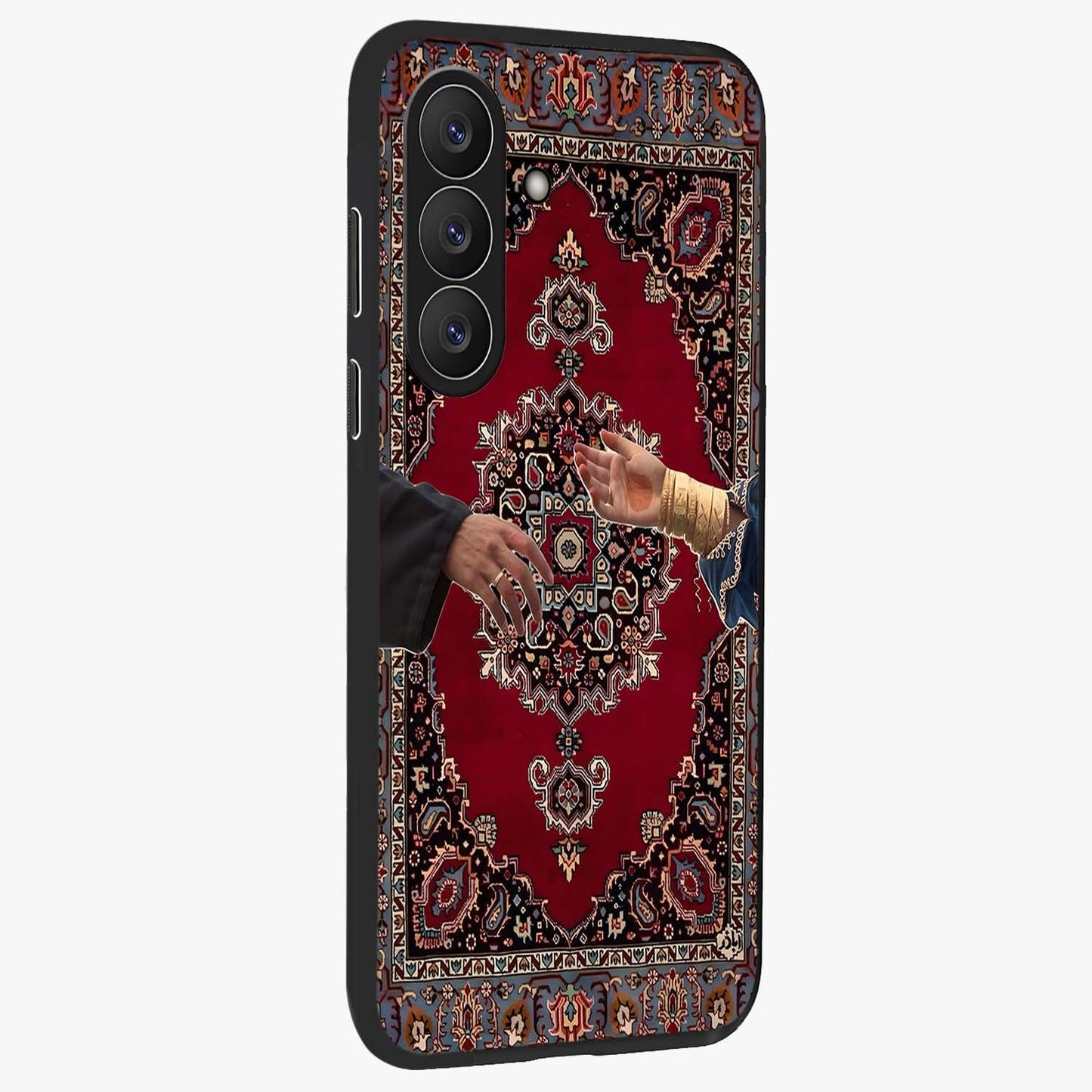 Royal Touch Reach Glass Case upright view showcasing stylish royal inspired artwork with graceful theme.