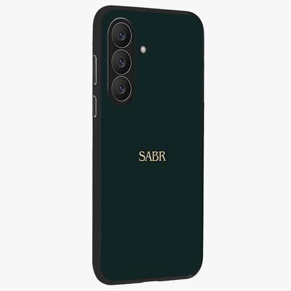 Sabr Minimal Patience Glass Case upright view showcasing calm minimalist artwork with motivational patience theme.