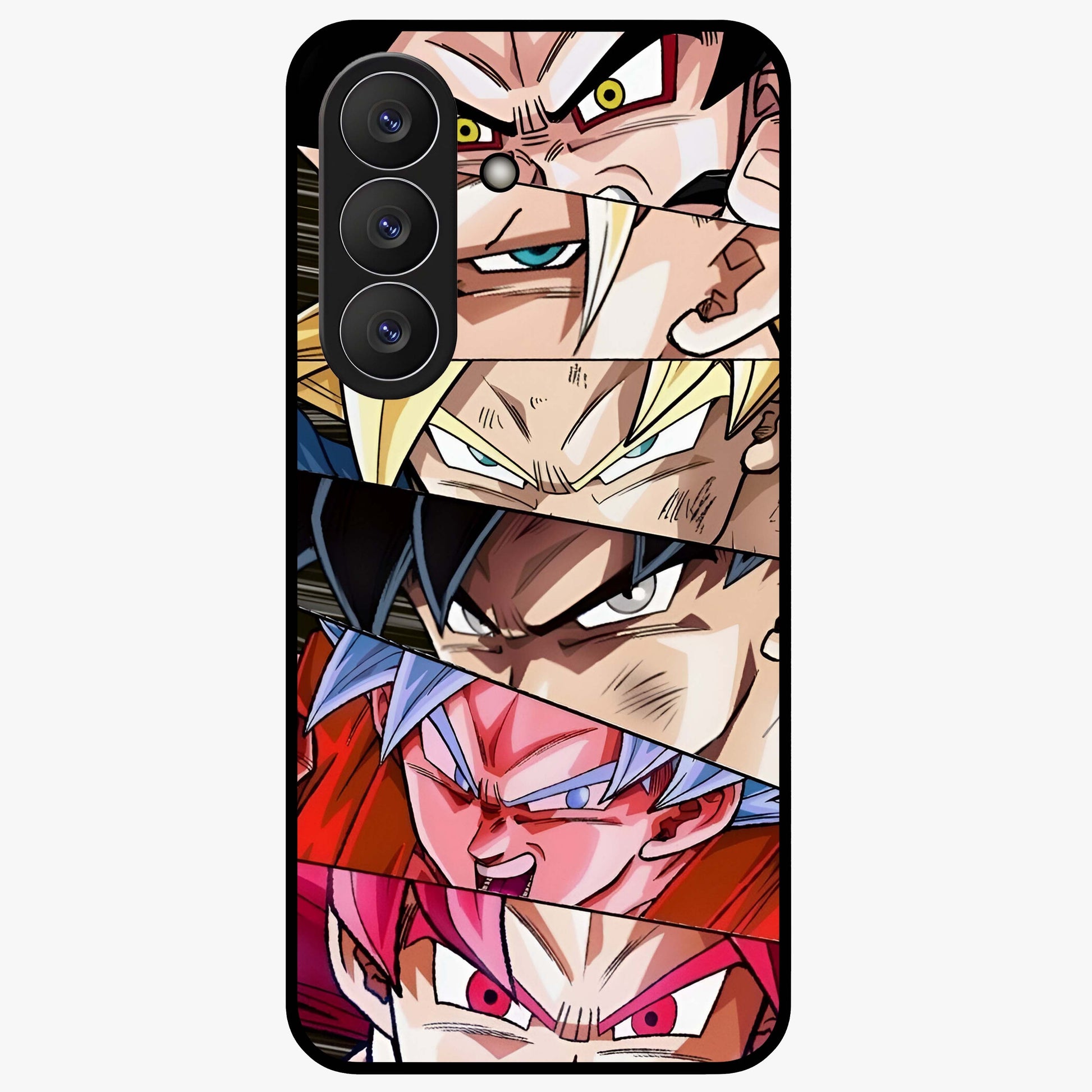 Anime Character Glass Case showing flat back view with vibrant anime artwork and glossy glass finish.