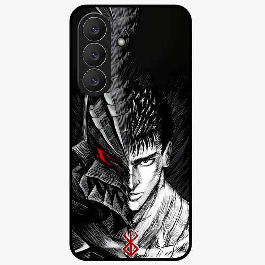 Berserker Blood Oath Glass Case showing flat back view with fierce warrior inspired artwork and glossy glass finish.