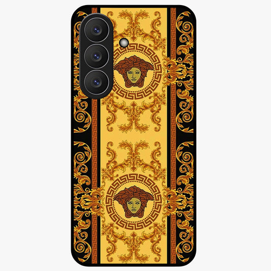 Golden Stallion Moonride Glass Case showing flat back view with majestic horse under moonlight artwork and glossy glass finish.