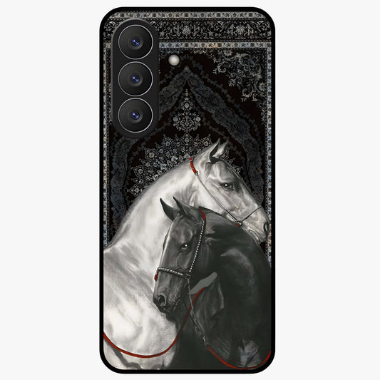 Majestic Ride Legacy Glass Case showing flat back view with powerful automotive inspired artwork and glossy glass finish.