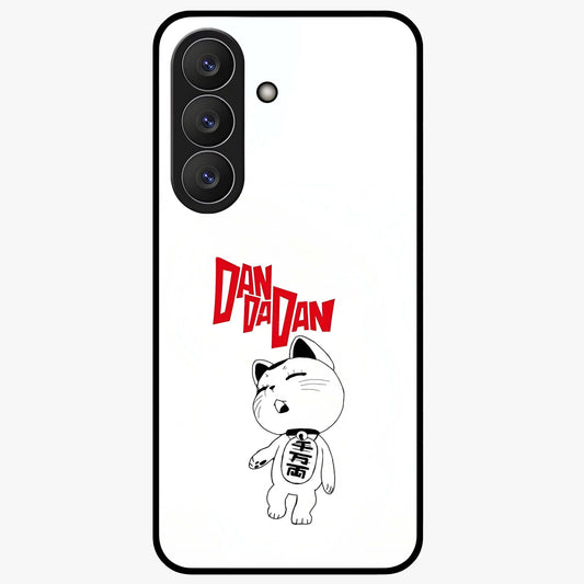 Playful Spirit Charm Glass Case showing flat back view with cheerful charm themed artwork and glossy glass finish.