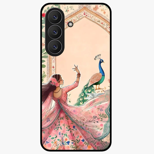 Royal Grace Muse Glass Case showing flat back view with elegant artistic artwork and glossy glass finish.