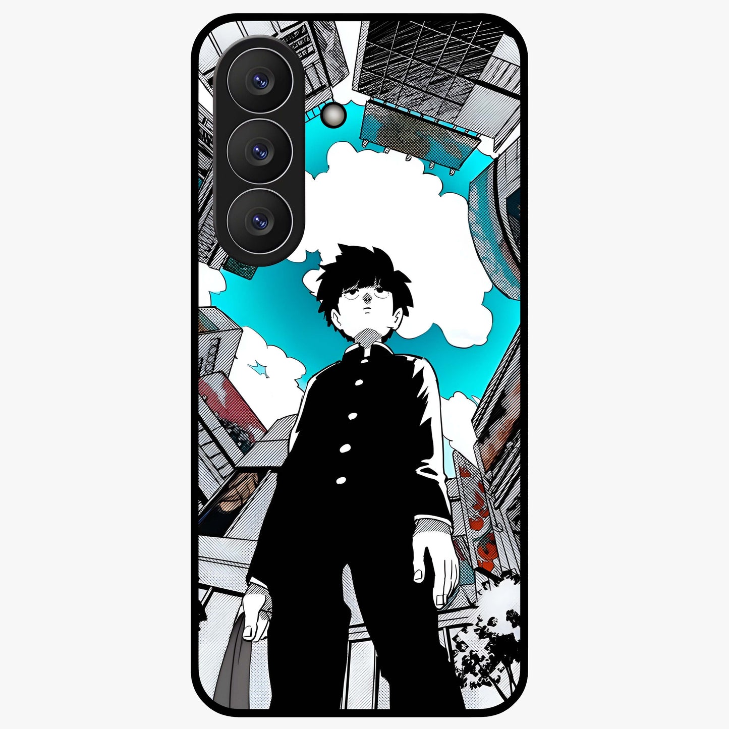 Silent Psychic Awakening Glass Case showing flat back view with mystical psychic themed artwork and glossy glass finish.