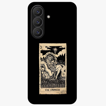 The Empress Glass Case showing flat back view with regal feminine artwork and glossy glass finish.