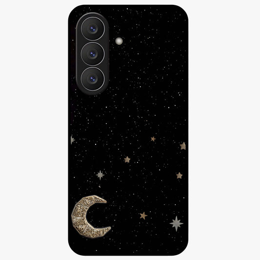 Twinkle Star With Half Moon Glass Case showing flat back view with star and half moon artwork and glossy glass finish.