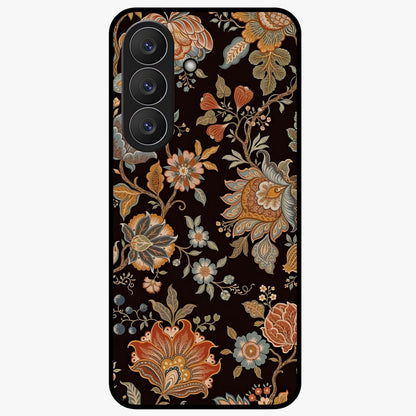 Vintage Floral Dream Glass Case showing flat back view with classic floral artwork and glossy glass finish.