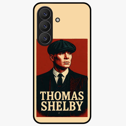 Vintage Mafia Authority Glass Case showing flat back view with bold vintage mafia inspired artwork and glossy glass finish.