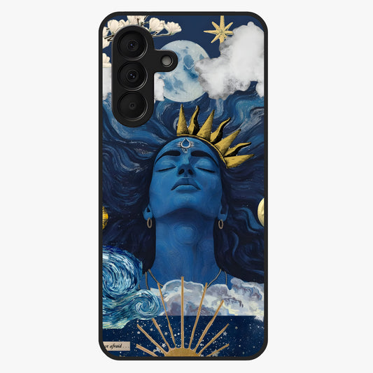 Aesthetic Lord Shiva Glass Case showing flat back view with divine Shiva artwork and glossy glass finish.