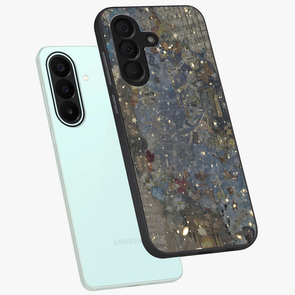 Aesthetic Astrolophia Glass Case displayed in angled mockup highlighting artistic aesthetic elements and smooth glass surface.