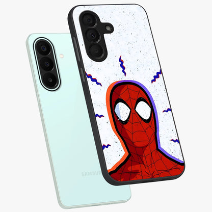 Omg Spiderman Glass Case displayed in angled mockup highlighting dynamic hero illustration with action comic aesthetic.