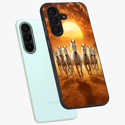 Wild Sunset Majesty Glass Case displayed in angled mockup highlighting vibrant sunset sky design with scenic aesthetic.