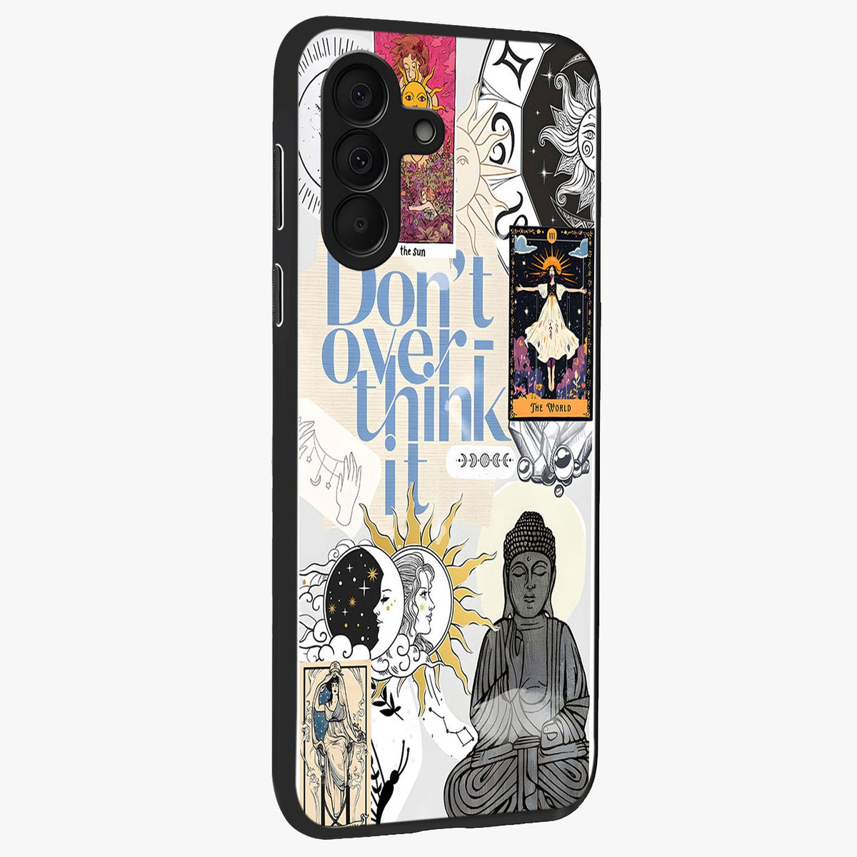 Ethereal Thoughts Glass Case upright view showcasing delicate artistic composition with peaceful dreamy theme.