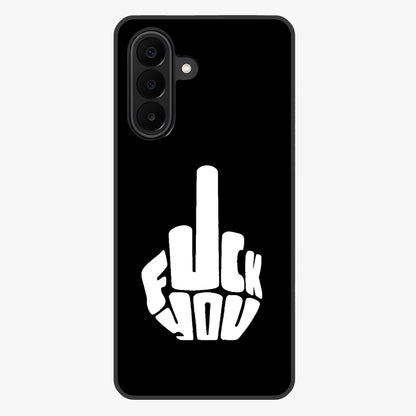 Rebel Mode On Glass Case showing flat back view with bold rebellious typography artwork and glossy glass finish.