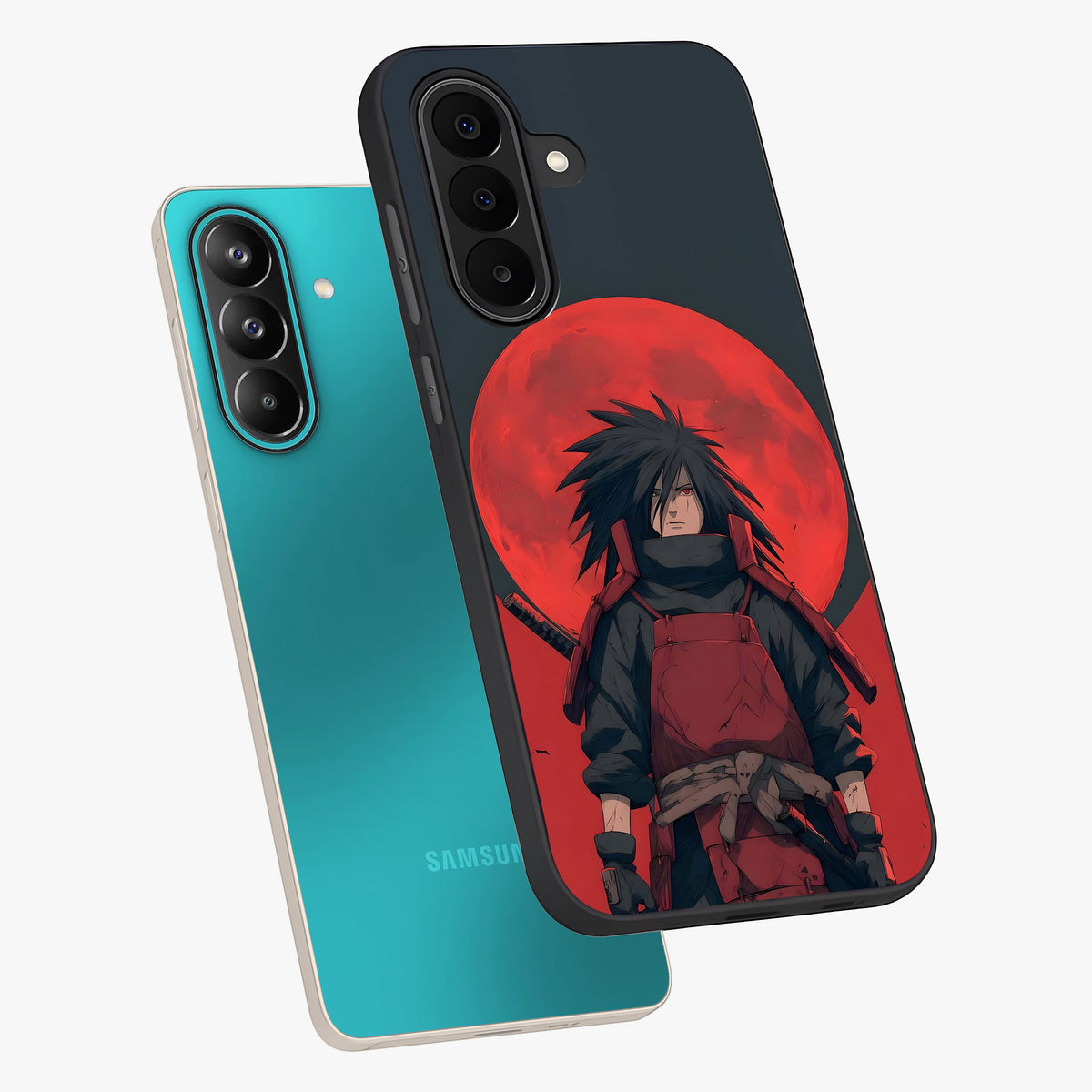 Crimson Moon Warlord Glass Case displayed in angled mockup highlighting dramatic crimson moon design with fantasy aesthetic.