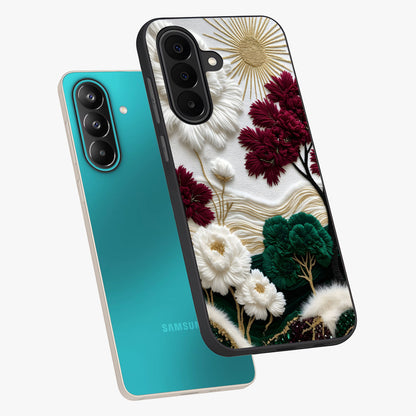 Radiant Bloom Elegance Glass Case displayed in angled mockup highlighting graceful floral design with radiant aesthetic style.