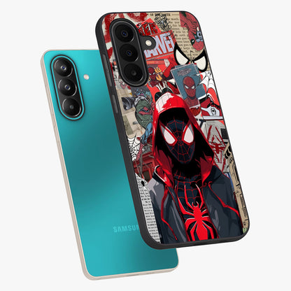 Spider Collage Street Glass Case displayed in angled mockup highlighting dynamic street style collage design with comic aesthetic.
