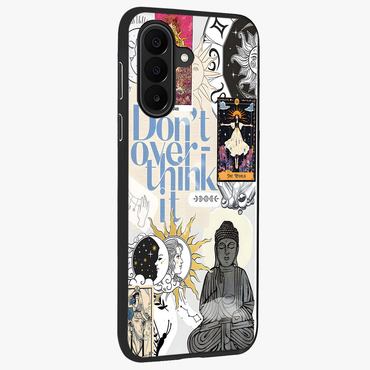 Ethereal Thoughts Glass Case upright view showcasing delicate artistic composition with peaceful dreamy theme.