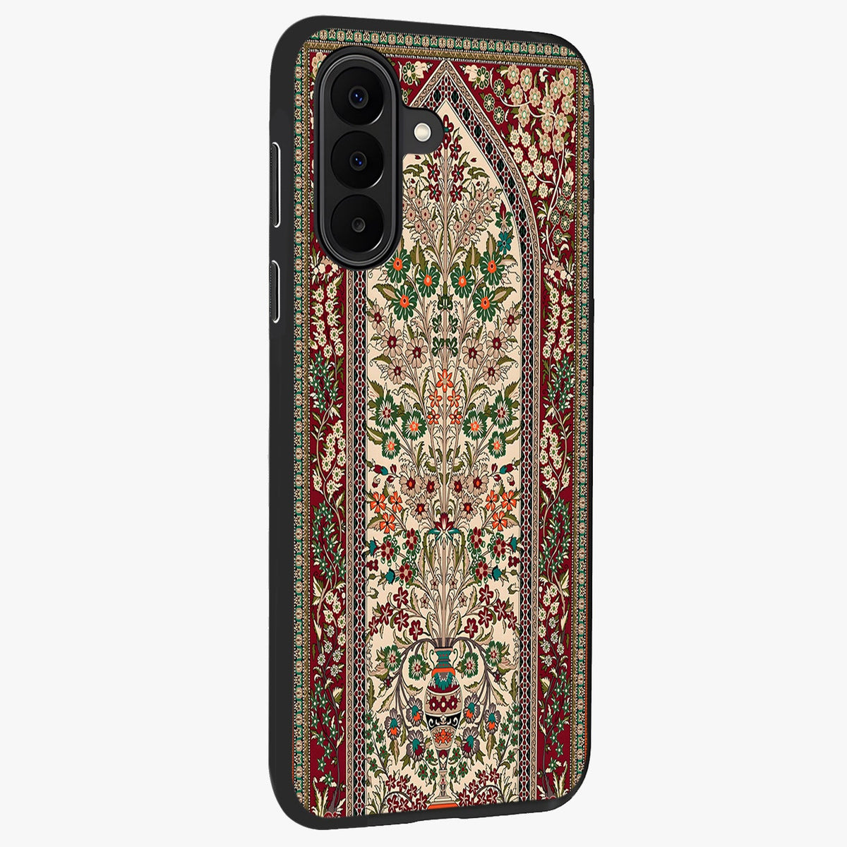 Persian Inspired Glass Case upright view showcasing decorative Persian artwork with rich heritage theme.