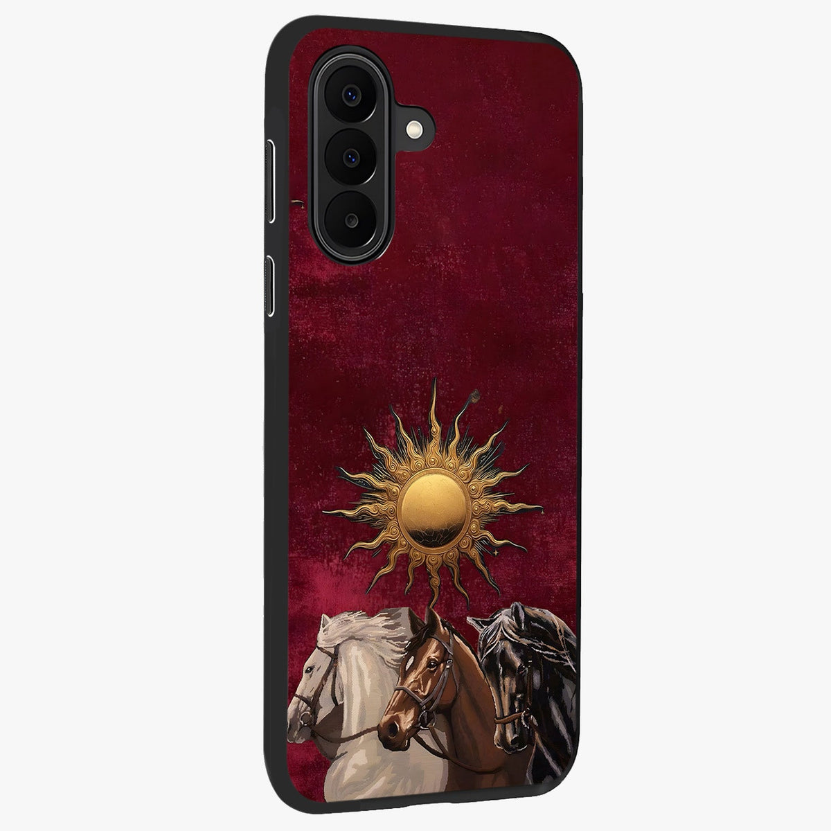 Solar Riders Glass Case upright view showcasing energetic rider artwork with bold adventure theme.