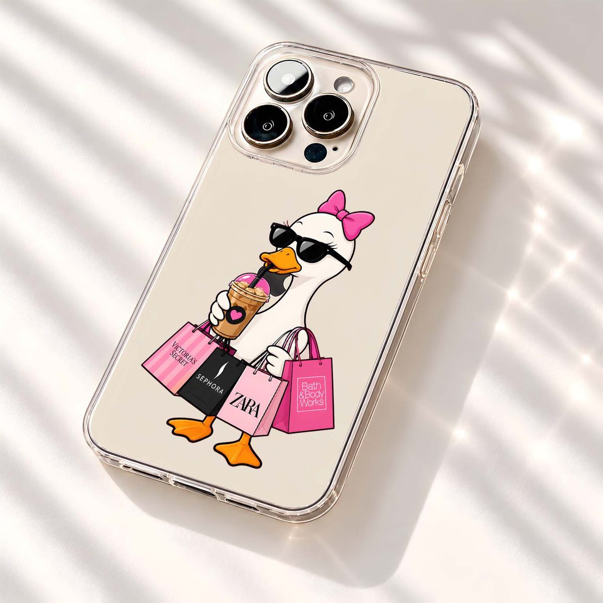 Sassy Shopping Duck  Clear Silicon Cover