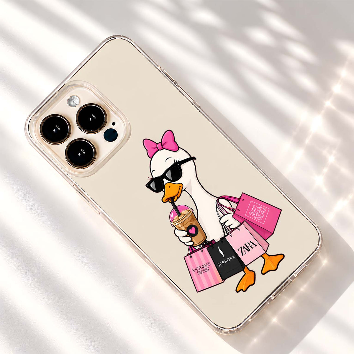 Sassy Shopping Duck  Clear Silicon Cover